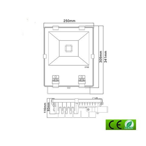3000K Warm White 100 W Led Flood Lights Outdoor Advertising Lighting , 110lm/watt